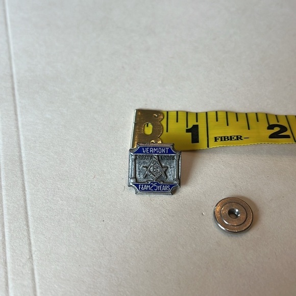 Vermont Masonic Grand Lodge Sterling Silver Pin 25 Years - Picture 7 of 9